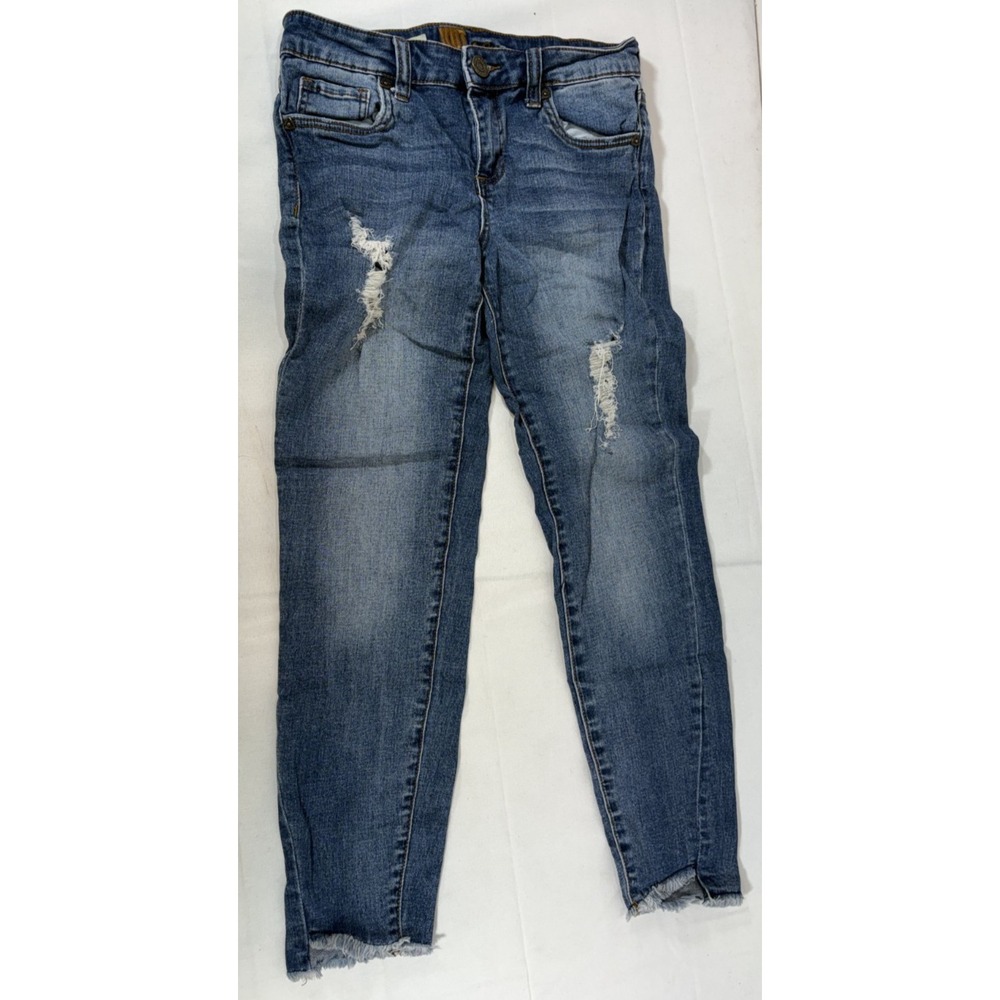 Kut From The Kloth Women's Janet Ankle Skinny Jeans Blue Denim Low Rise Size 2